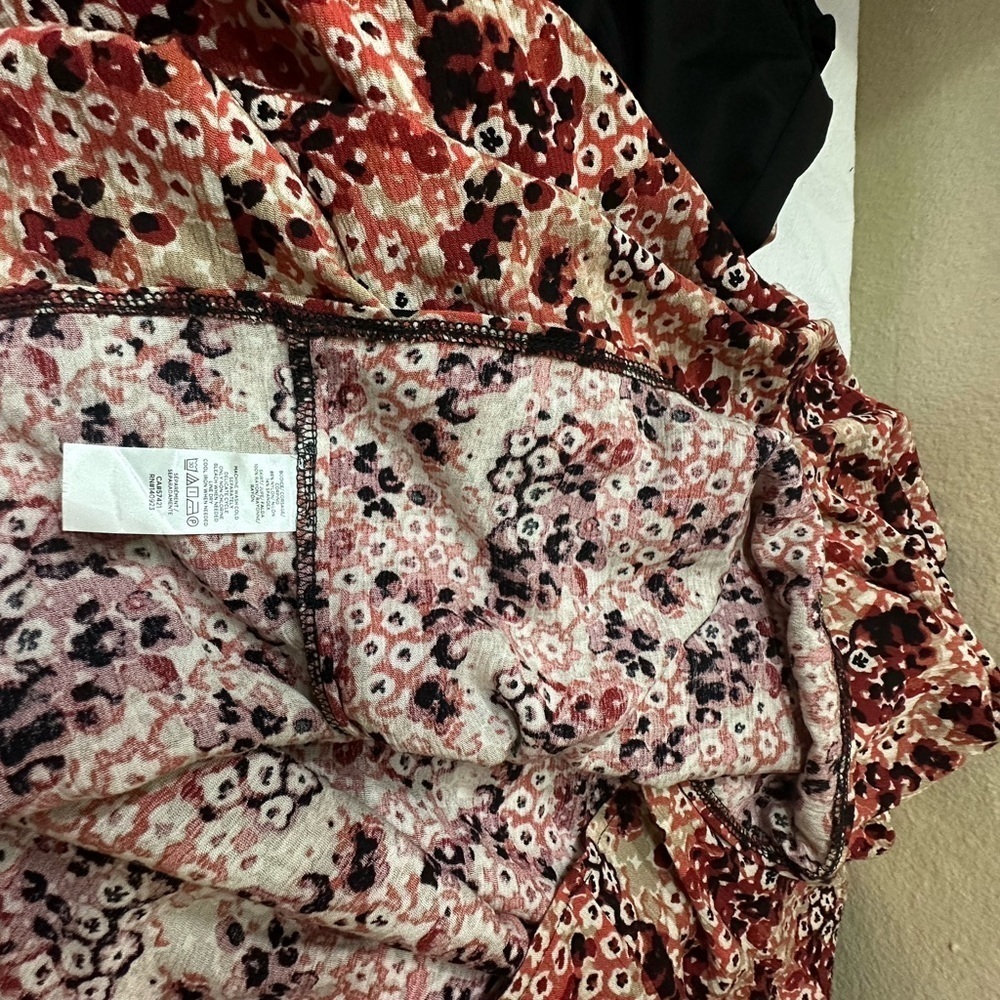 NWT LOFT Black and Red Floral Dress - Picture 6 of 12